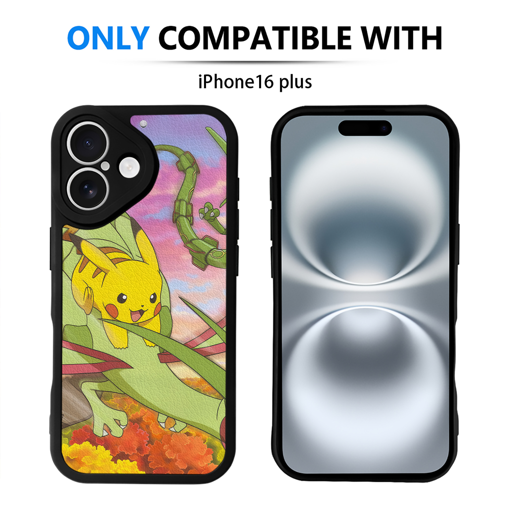 （画像用） ポケットモンスター Pokémon 【iPhone 16シリーズ対応】シリコンスマホケース（レザー調） 材質：シリコン